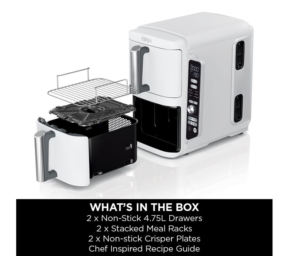 Freidora de aire Ninja Double Stack XL con 2 cajones de 9.5L | SL400UK - Blanca