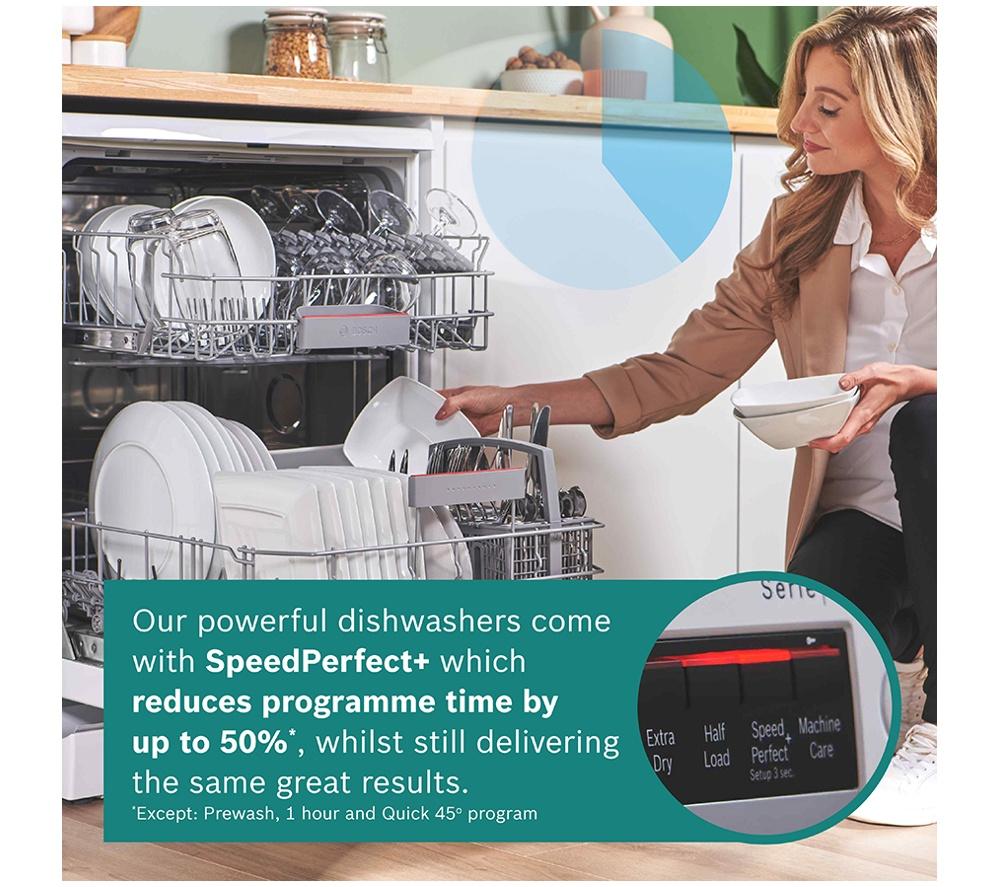 BOSCH Series 4 SMS4EKW06G Full-size WiFi-enabled Dishwasher - White
