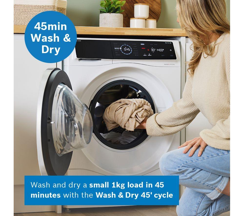 BOSCH Series 8 i-DOS WNC25410GB 10.5 kg Washer Dryer - White