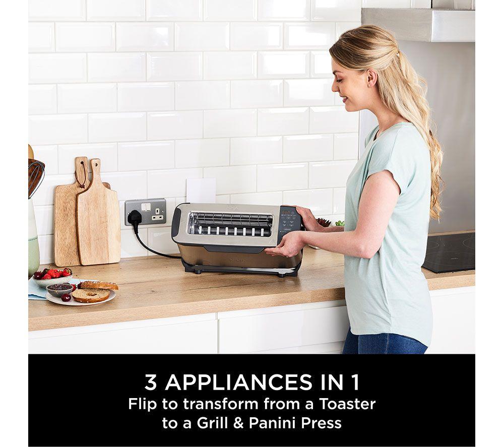 NINJA Foodie ST202UK 3-in-1 Toaster, Grill & Panini Press - Stainless Steel