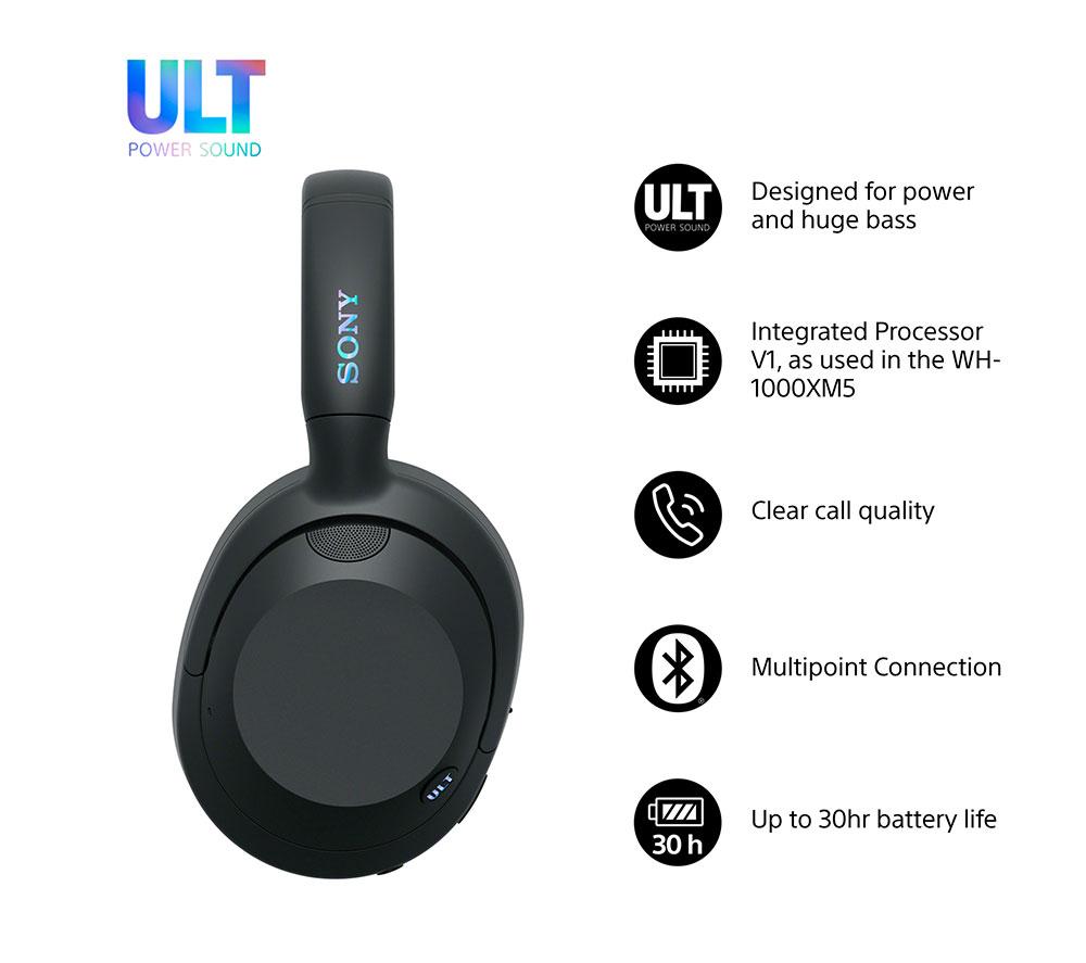 SONY ULT Wear Wireless Bluetooth Noise-Cancelling Headphones - Black