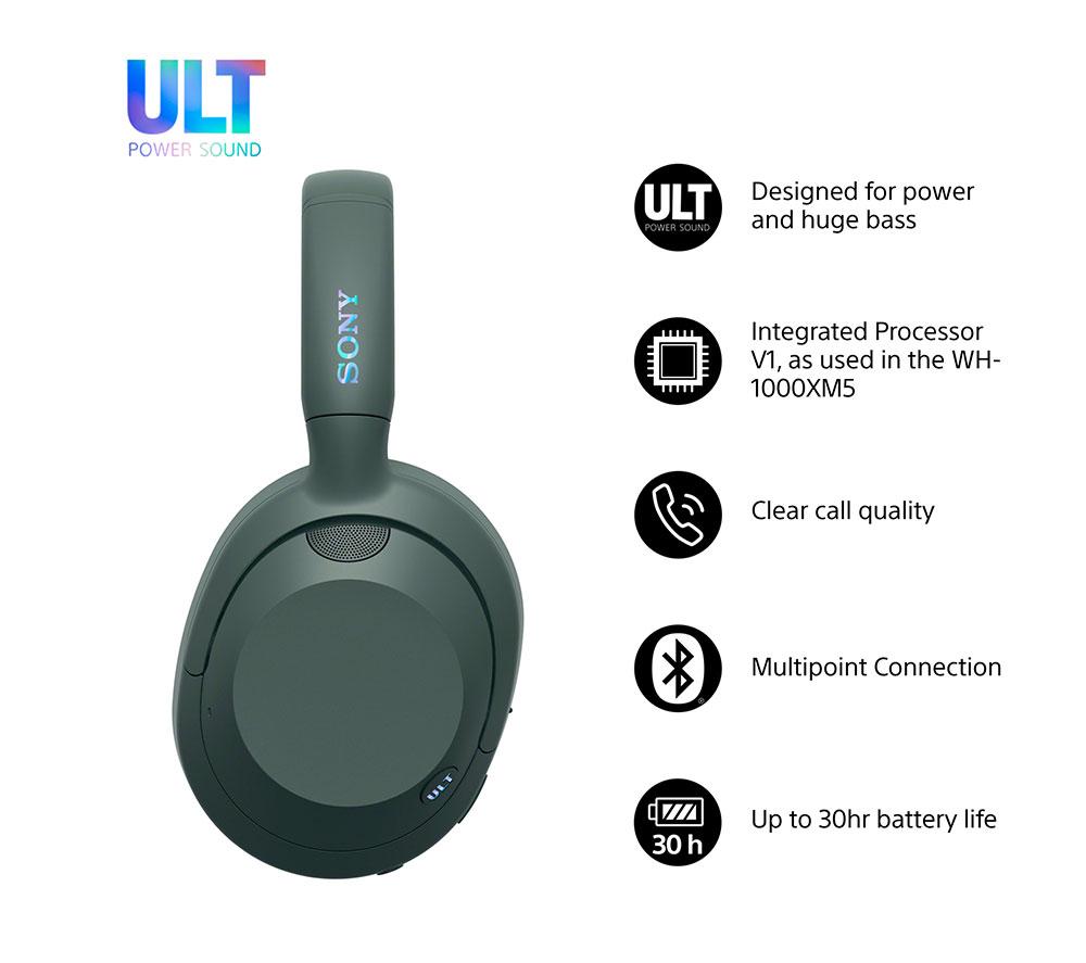 SONY ULT Wear Wireless Bluetooth Noise-Cancelling Headphones - Forest Gray