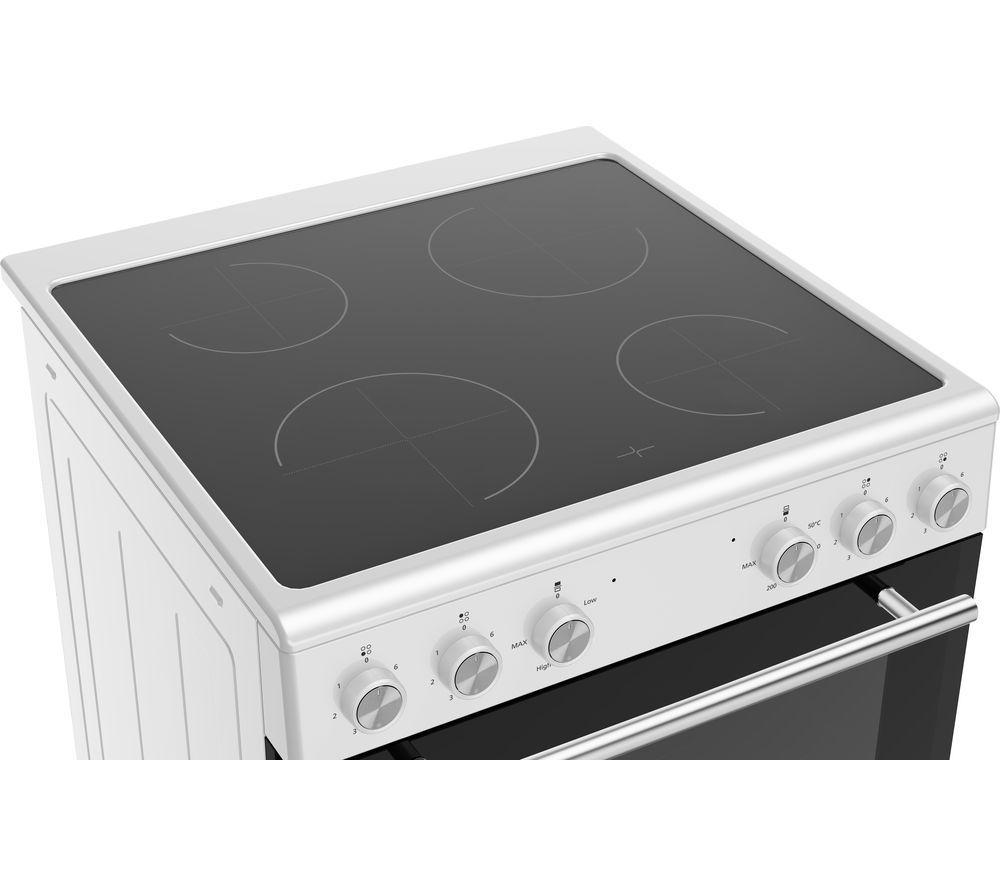 Cocina eléctrica de cerámica LOGIK LFTC60W24 de 60 cm - Blanca