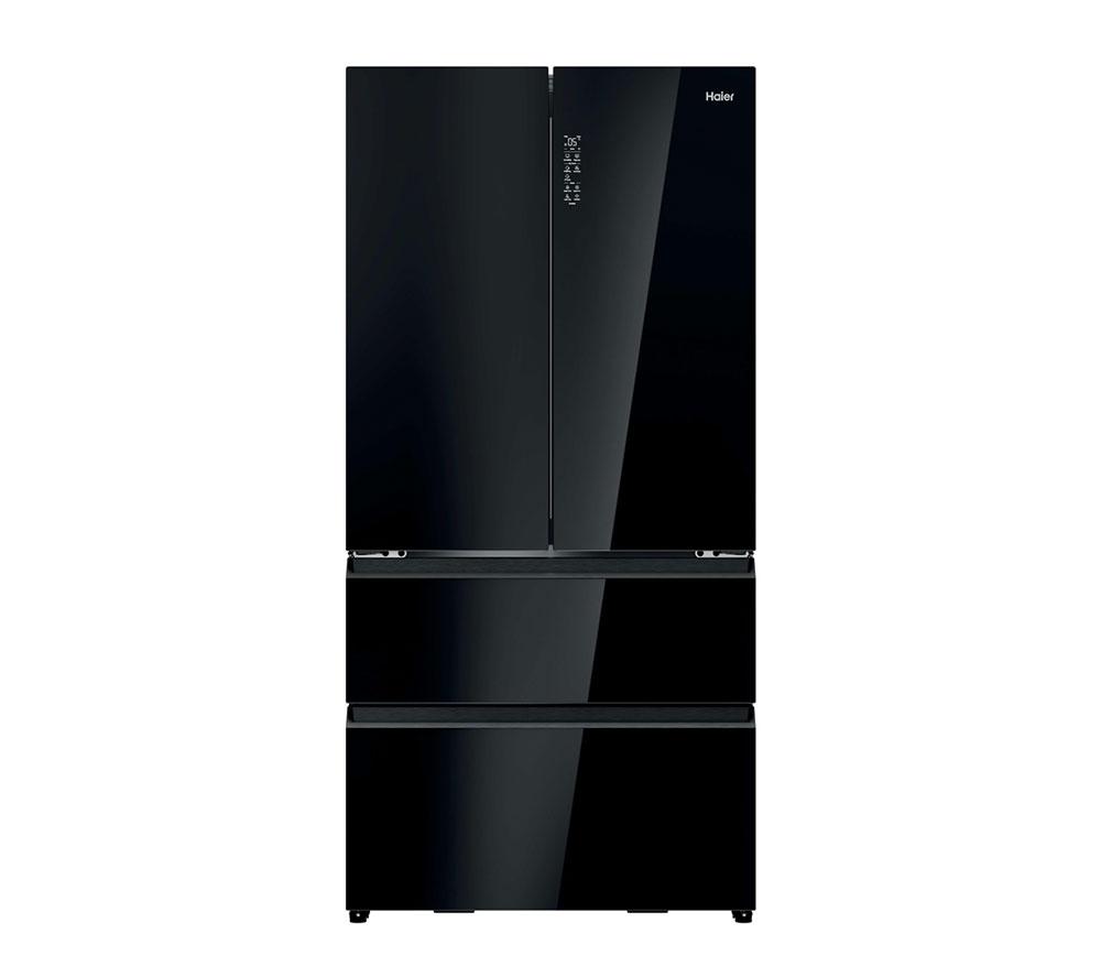 HAIER Series 7 Total No Frost HFR79F19DFGB Fridge Freezer - Obsidian Black Glass