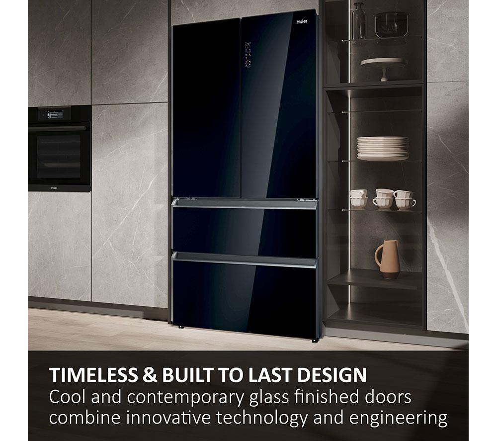 Frigorífico Combi HAIER Serie 7 No Frost Total HFR79F19DFGB - Cristal Negro Obsidiana