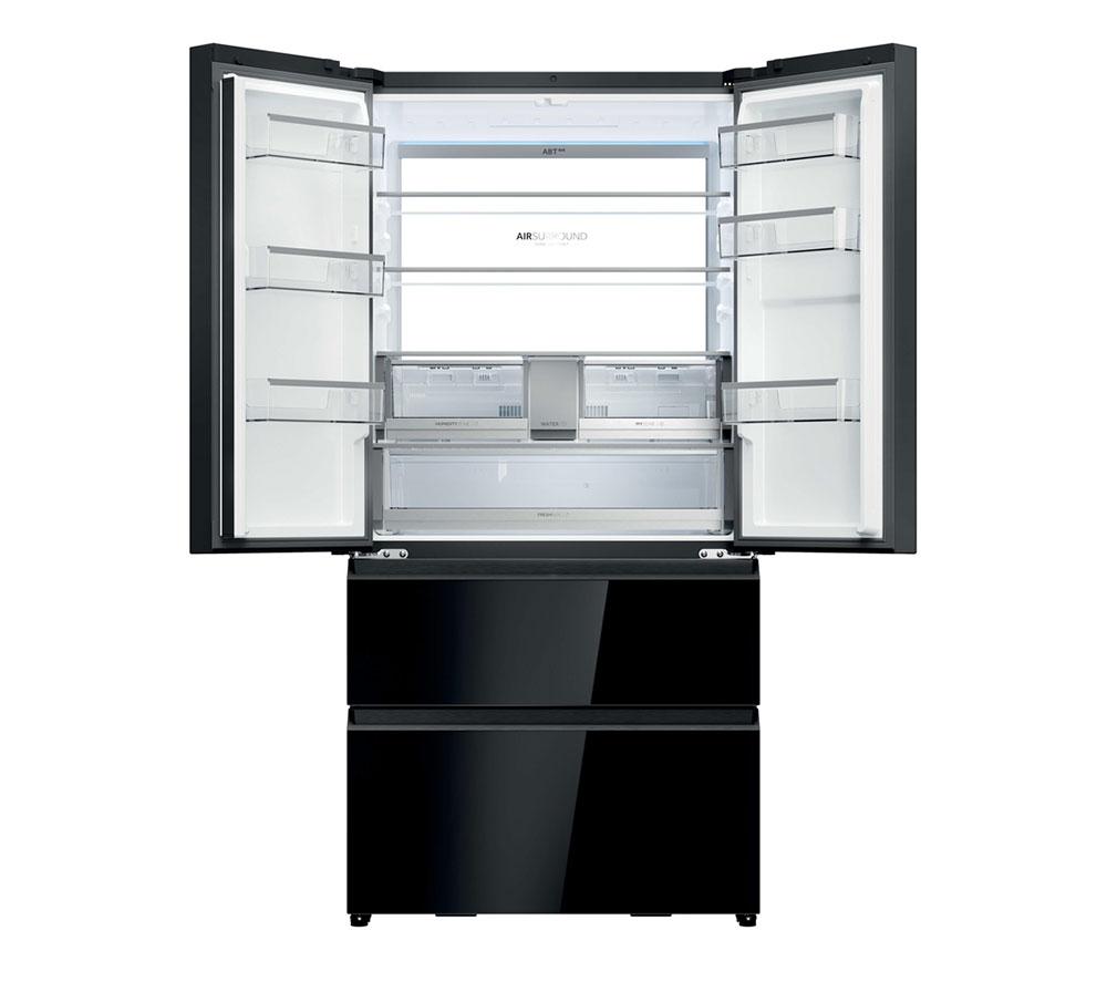 Frigorífico Combi HAIER Serie 7 No Frost Total HFR79F19DFGB - Cristal Negro Obsidiana