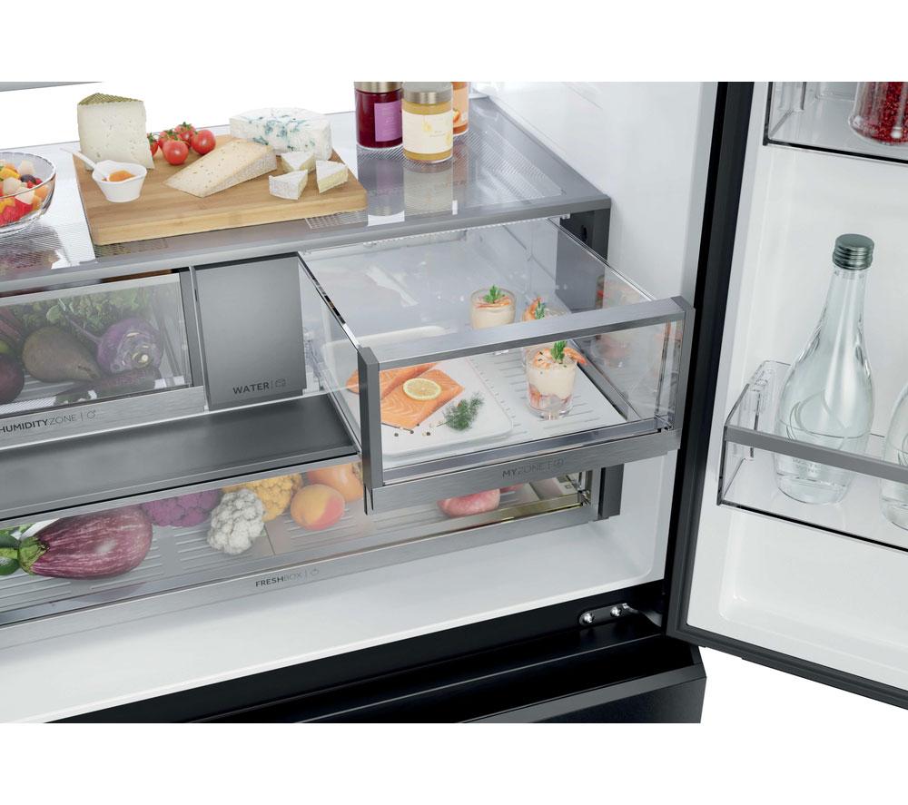 Frigorífico Combi HAIER Serie 7 No Frost Total HFR79F19DFGB - Cristal Negro Obsidiana