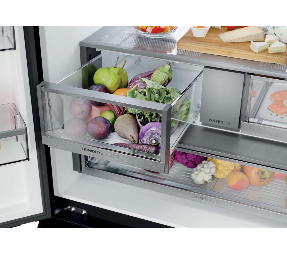 Frigorífico Combi HAIER Serie 7 No Frost Total HFR79F19DFGB - Cristal Negro Obsidiana