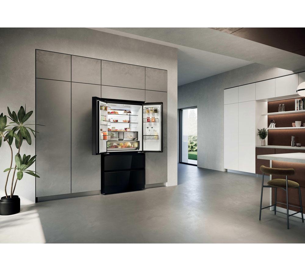 Frigorífico Combi HAIER Serie 7 No Frost Total HFR79F19DFGB - Cristal Negro Obsidiana