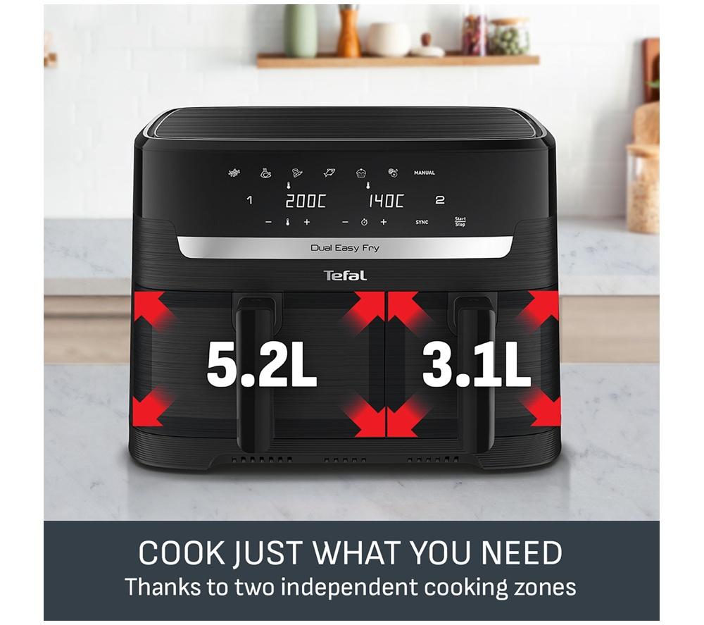 TEFAL Easy Fry EY901N40 8.3L Dual Air Fryer - Black