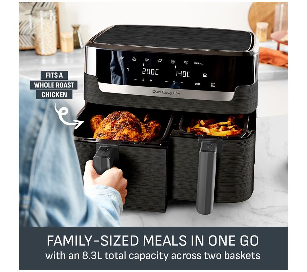TEFAL Easy Fry EY901N40 8.3L Dual Air Fryer - Black