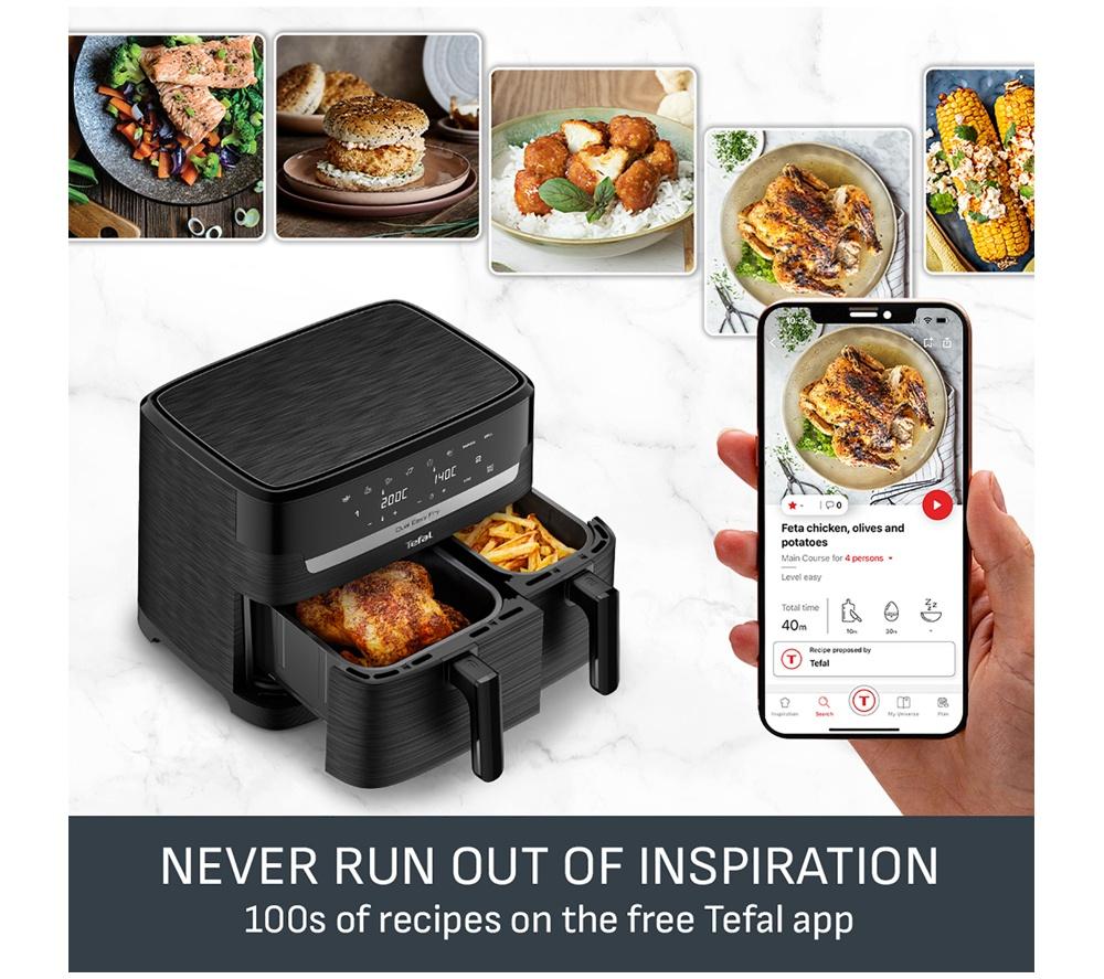 TEFAL Easy Fry EY901N40 8.3L Dual Air Fryer - Black