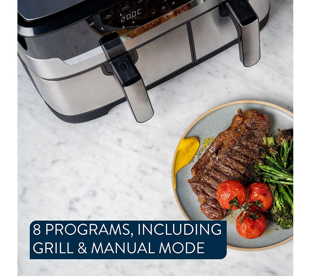 TEFAL Jamie Oliver Easy Fry EY90JDG0 8.3L Dual Drawer Air Fryer - Stainless Steel