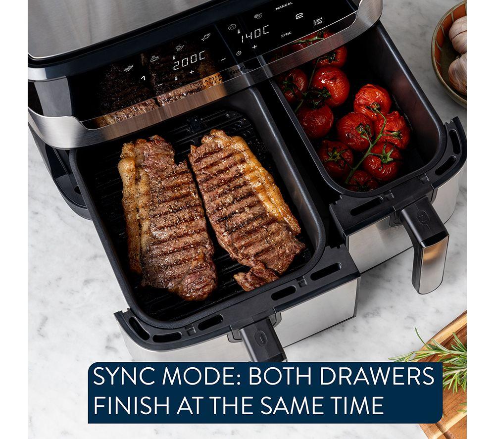TEFAL Jamie Oliver Easy Fry EY90JDG0 8.3L Dual Drawer Air Fryer - Stainless Steel