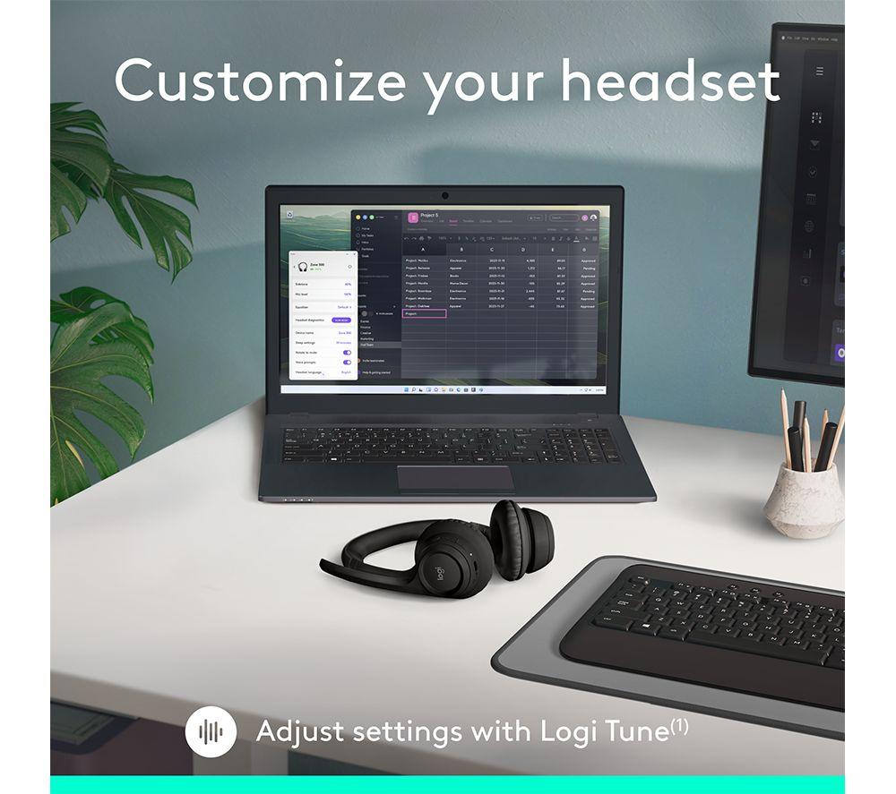 LOGITECH Zone 300 Wireless Headset - Graphite