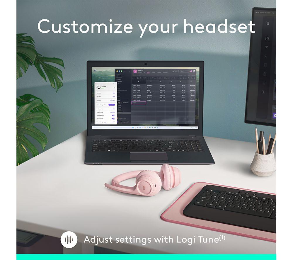LOGITECH Zone 300 Wireless Headset - Rose