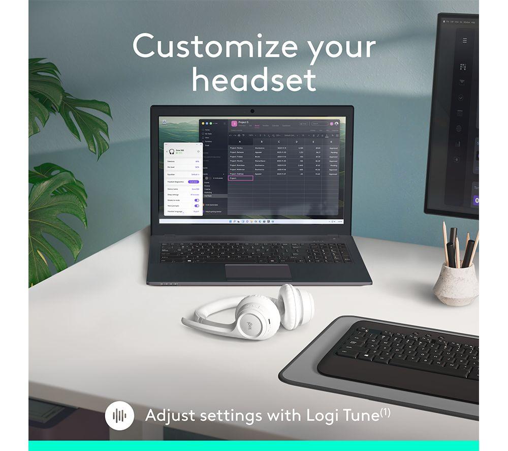 LOGITECH Zone 300 Wireless Headset - Off White