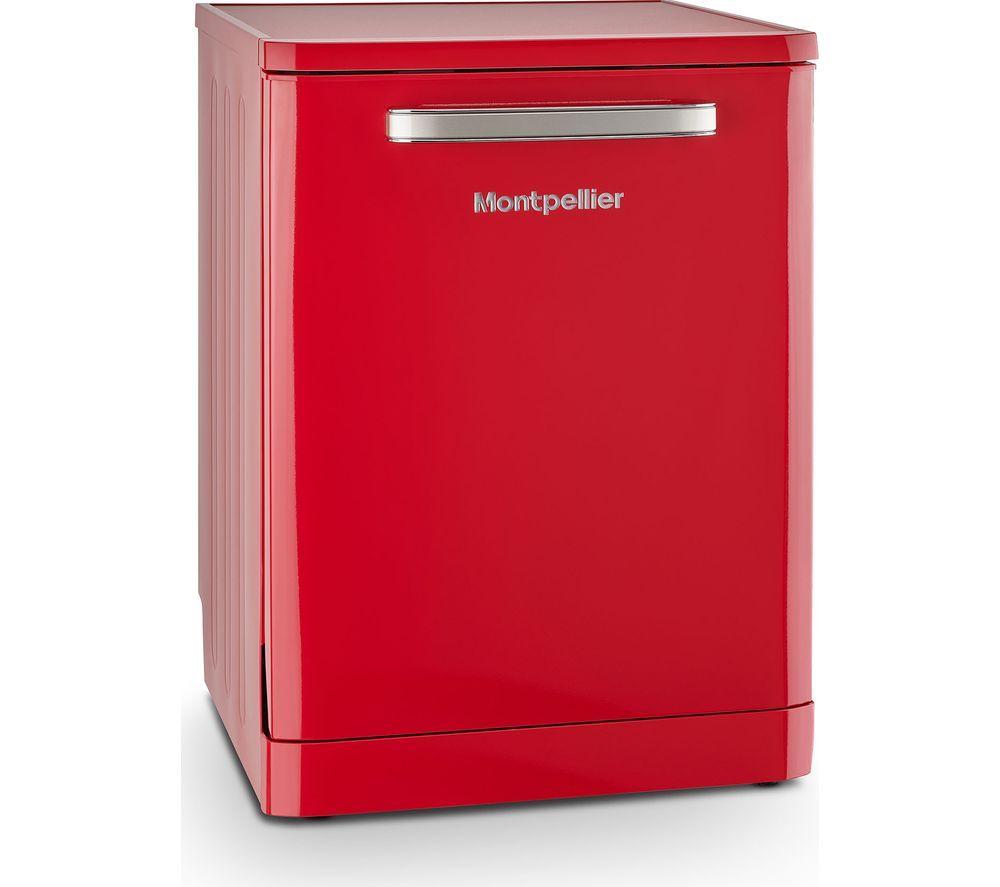 Lavavajillas de tamaño completo MONTPELLIER Retro MAB1353DR - Rojo