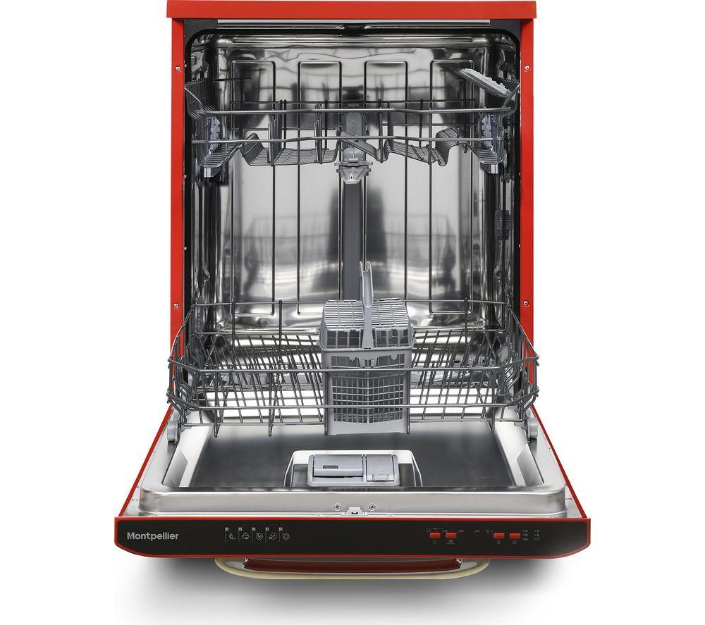MONTPELLIER Retro MAB1353DR Full-size Dishwasher - Red