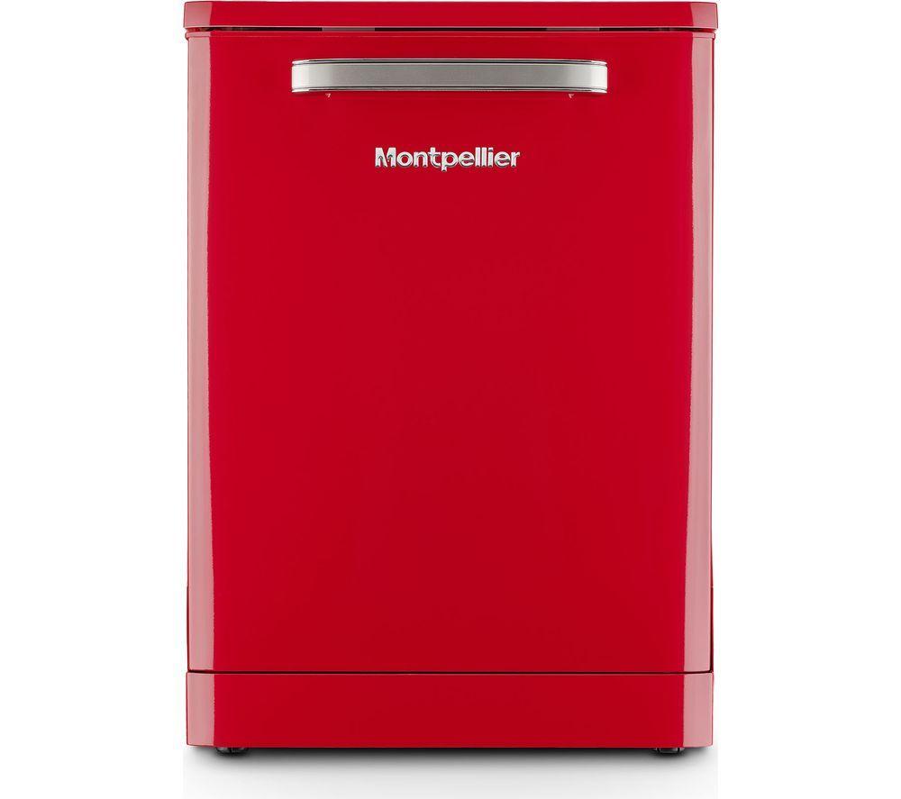 MONTPELLIER Retro MAB1353DR Full-size Dishwasher - Red
