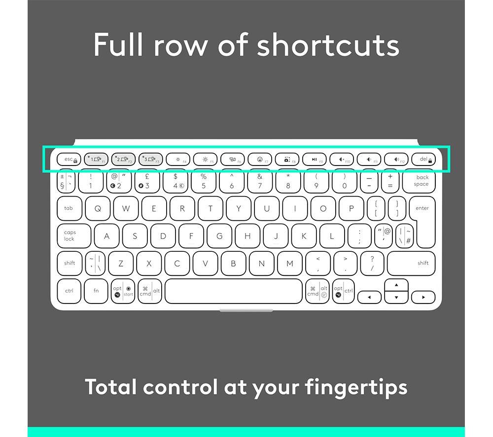 Teclado inalámbrico portátil universal LOGITECH Keys-To-Go 2 - Gris pálido