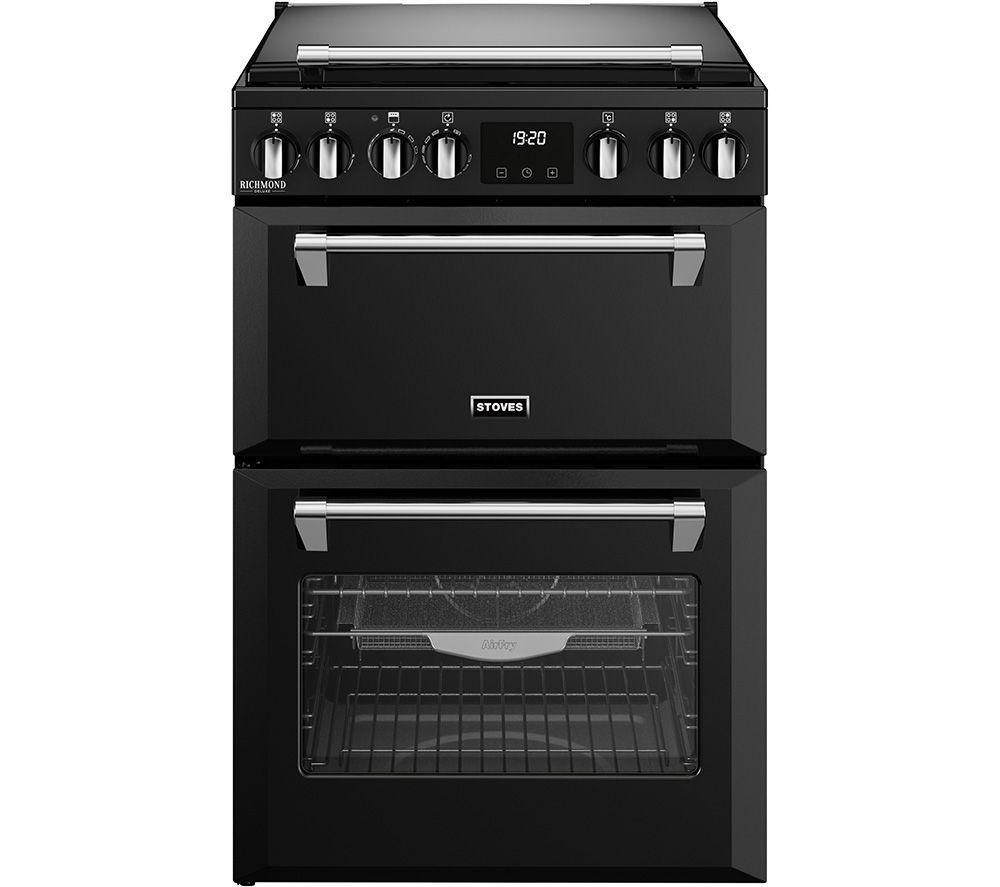 STOVES Richmond Deluxe 60DF Dual Fuel Cooker - Black & Chrome