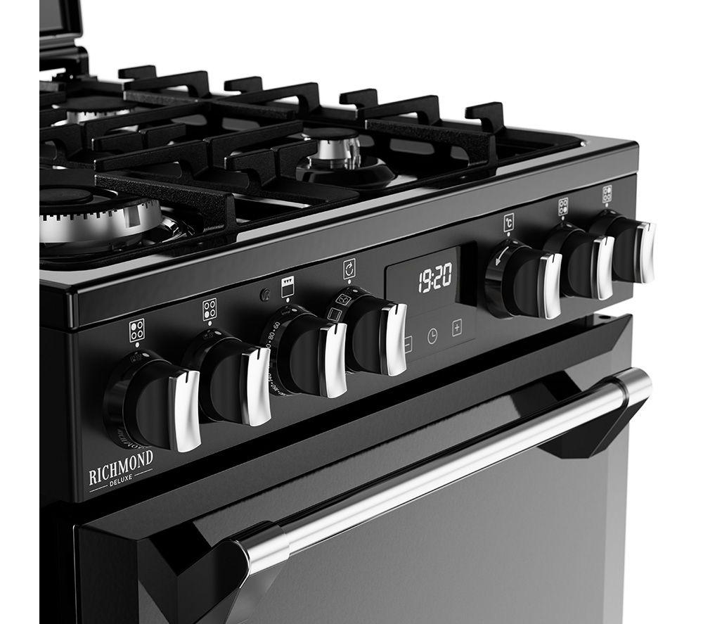 STOVES Richmond Deluxe 60DF Dual-Fuel-Herd – Schwarz & Chrom