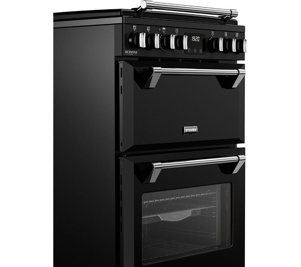 STOVES Richmond Deluxe 60DF Dual-Fuel-Herd – Schwarz & Chrom