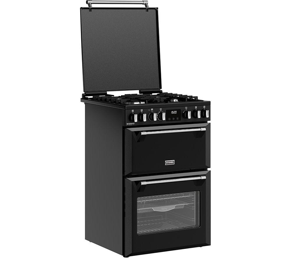 STOVES Richmond Deluxe 60DF Dual-Fuel-Herd – Schwarz & Chrom