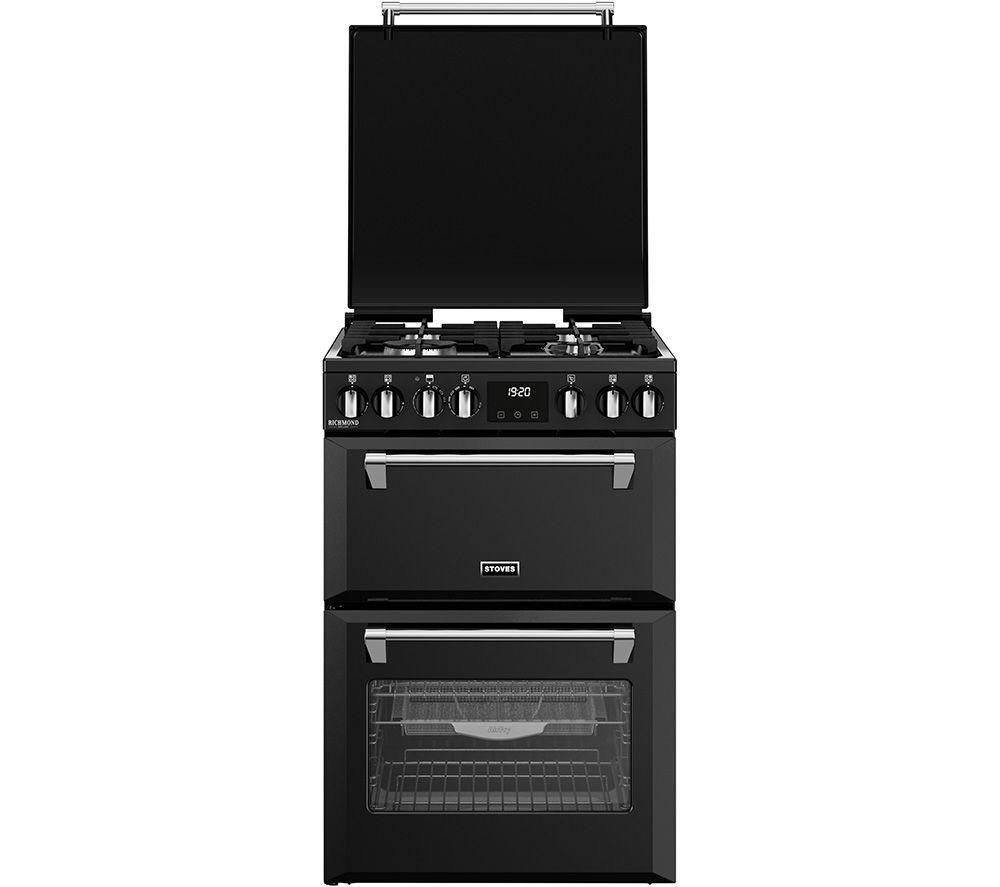 STOVES Richmond Deluxe 60DF Dual-Fuel-Herd – Schwarz & Chrom