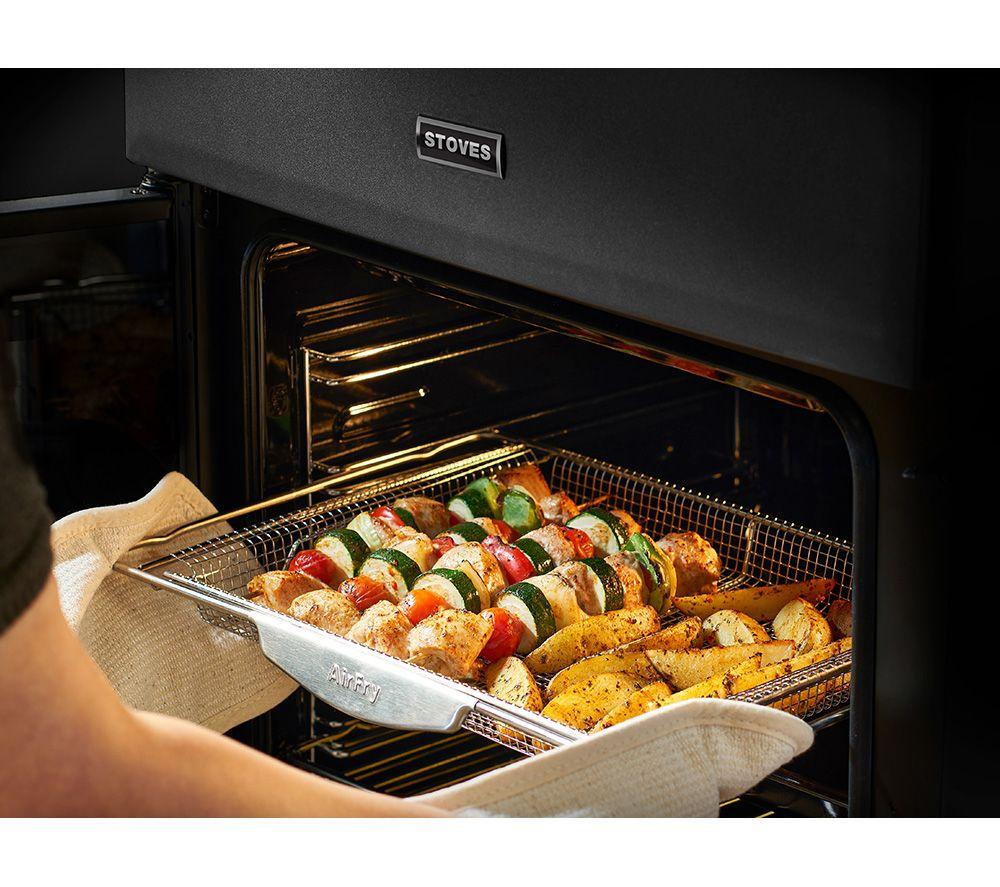 STOVES Richmond Deluxe 60DF Dual-Fuel-Herd – Schwarz & Chrom
