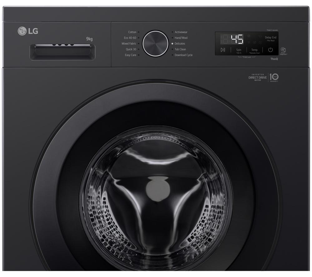 Lavadora LG Serie 2 Direct Drive F4X1009NNK con WiFi, 9 kg y 1400 rpm - Negro Ónix