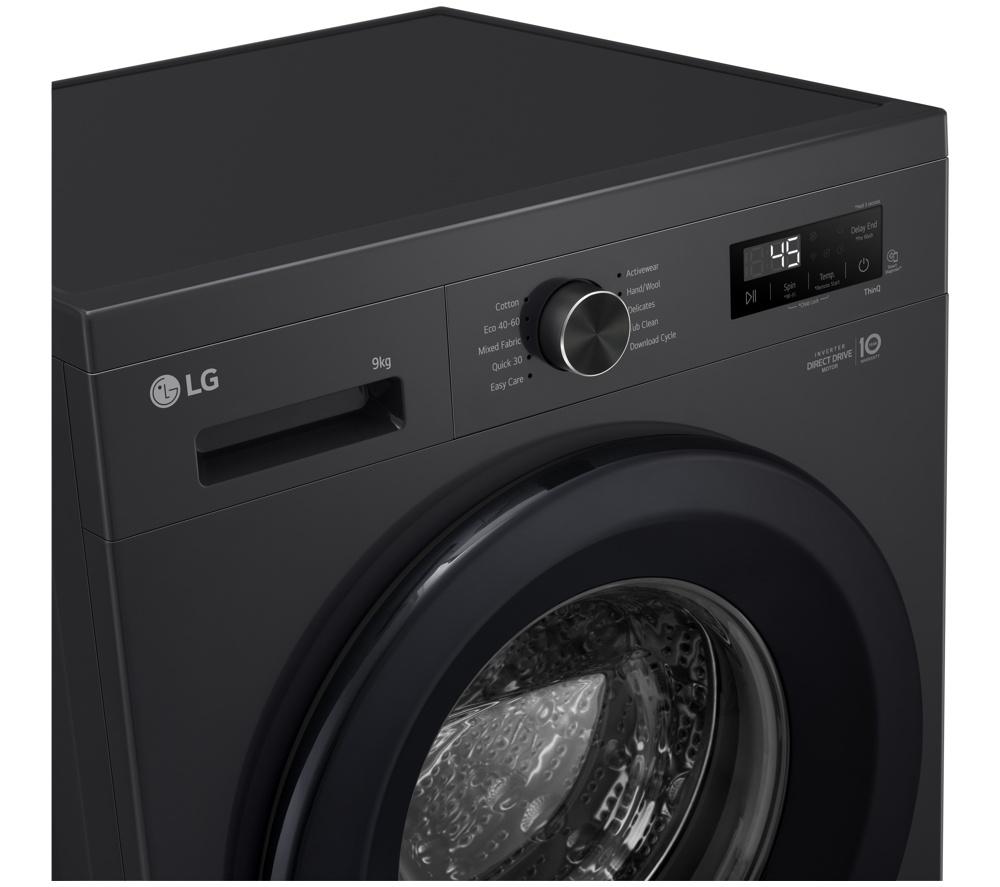 Lavadora LG Serie 2 Direct Drive F4X1009NNK con WiFi, 9 kg y 1400 rpm - Negro Ónix