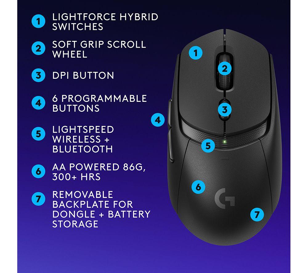 LOGITECH G309 Lightspeed Wireless Optical Gaming Mouse - Black