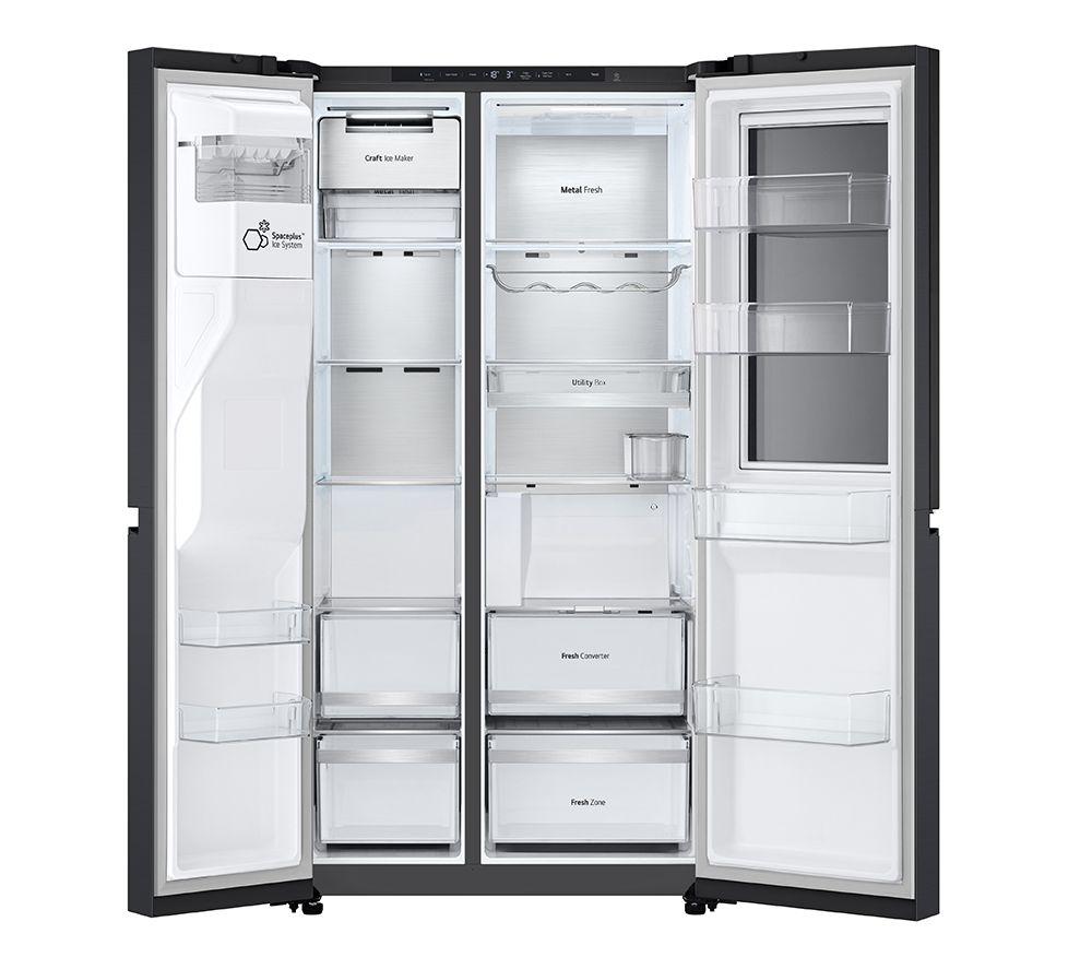 LG InstaView GSXE90EVDD American-Style Smart Fridge Freezer - Essence Black Steel
