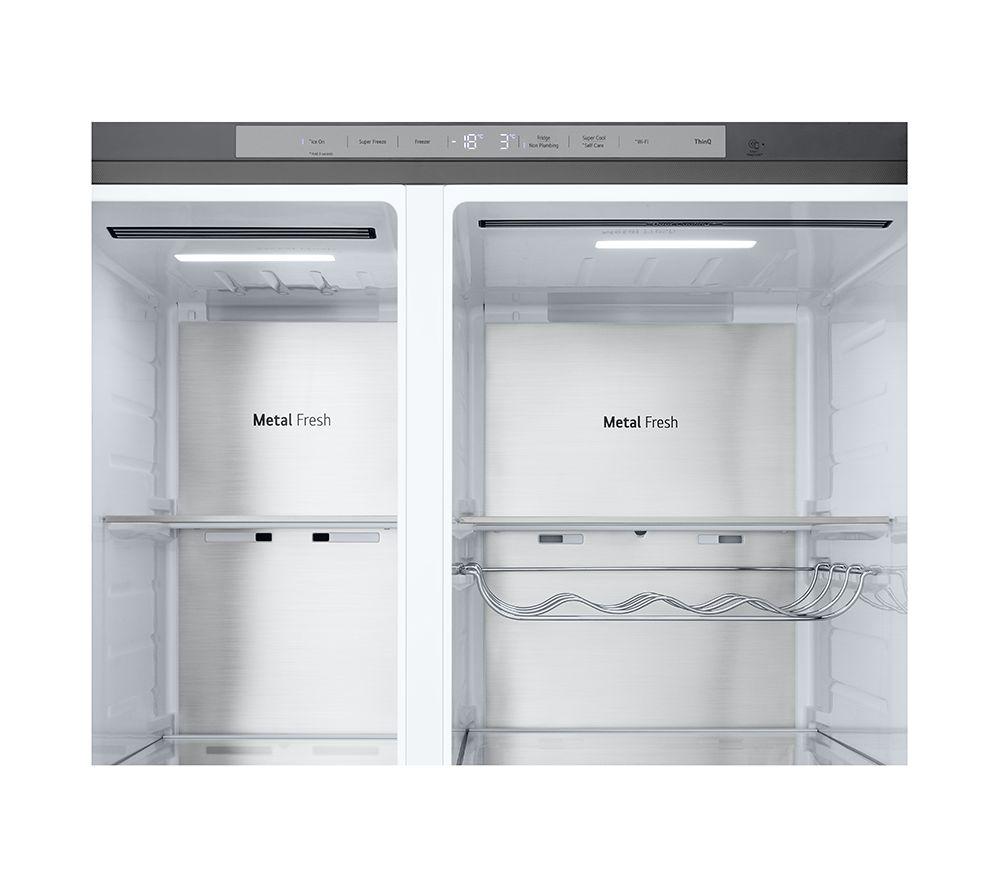 LG InstaView GSXE91BSAD American-Style Smart Fridge Freezer - Brushed Steel
