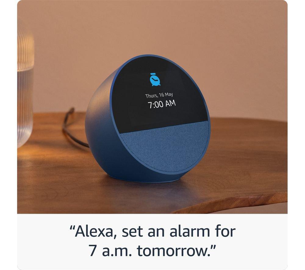 AMAZON Echo Spot Smart Alarm Clock with Alexa - Ocean Blue