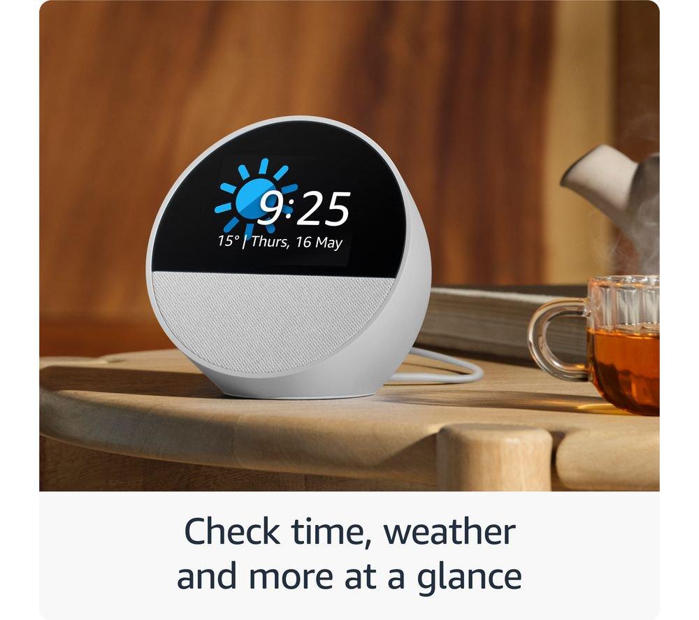 AMAZON Echo Spot Smart Alarm Clock with Alexa - Glacier White