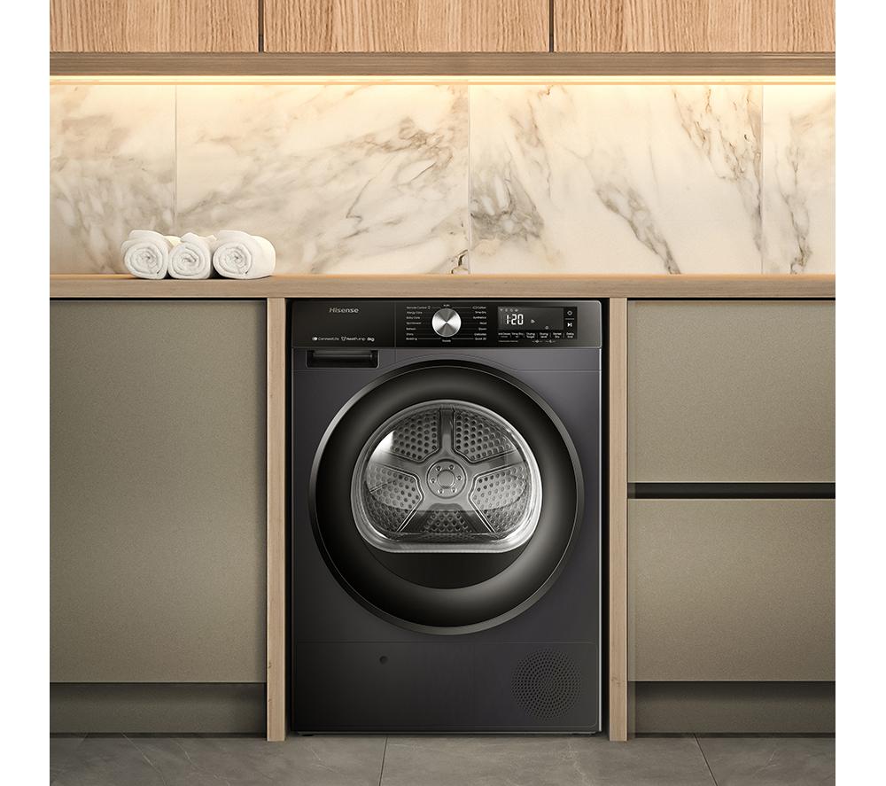 HISENSE 3S Series DH3S802BB3 WiFi-enabled 8 kg Heat Pump Tumble Dryer - Black