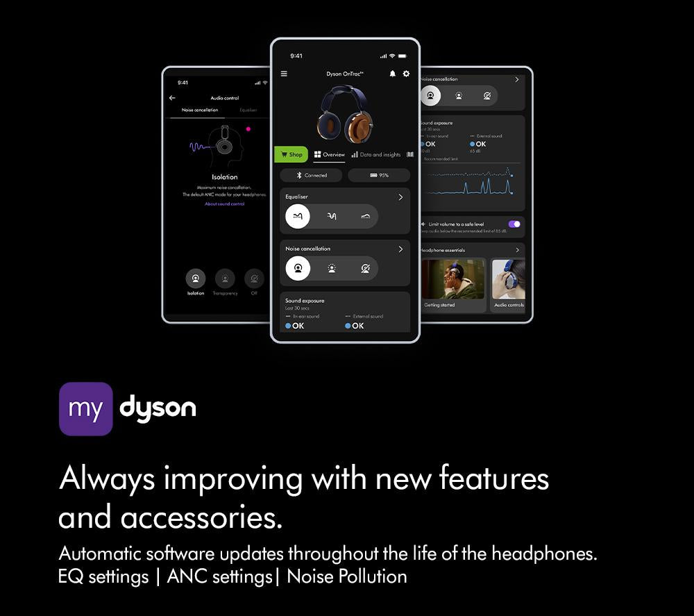Audífonos inalámbricos Bluetooth con cancelación de ruido DYSON OnTrac™ - Cobre CNC