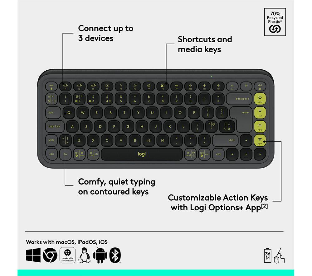 Teclado inalámbrico LOGITECH Pop Keys - Grafito
