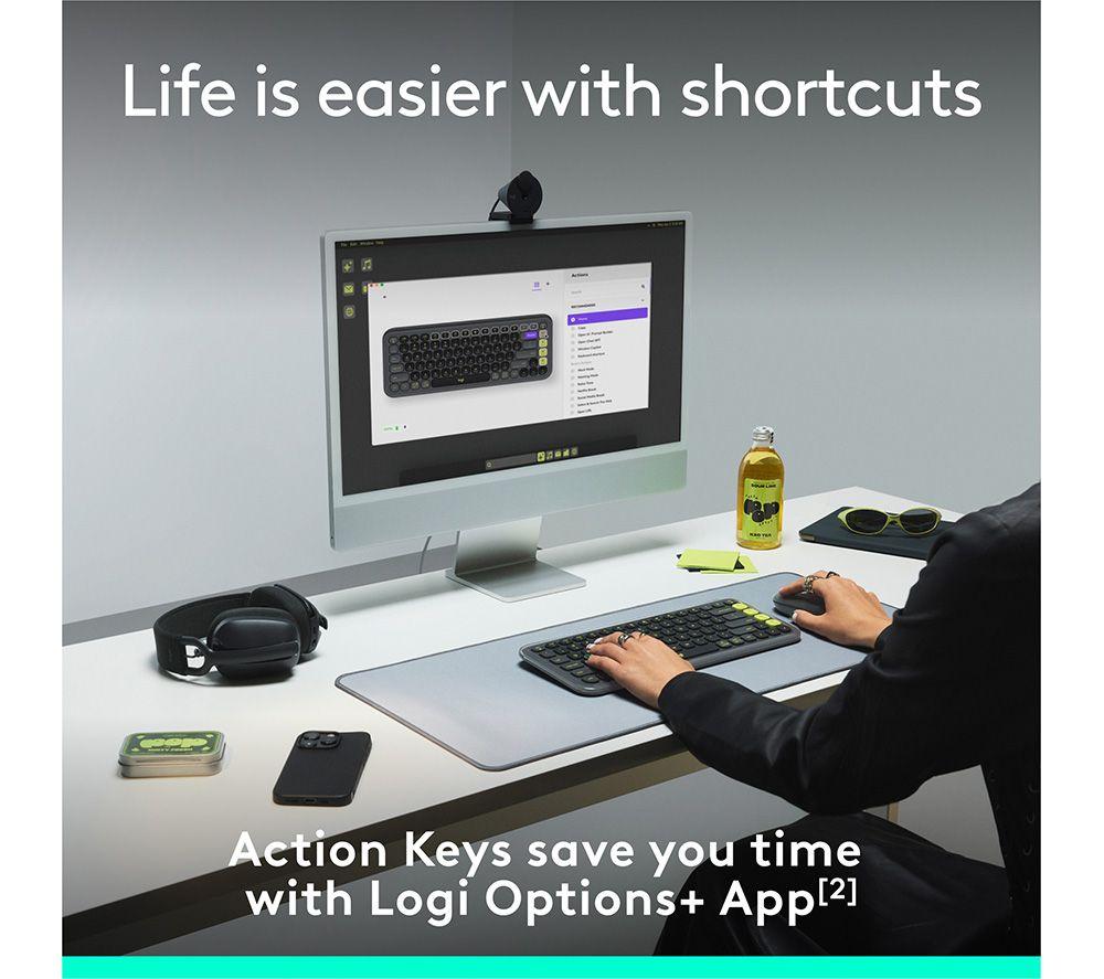 LOGITECH Pop Icon Keys Wireless Keyboard - Rose