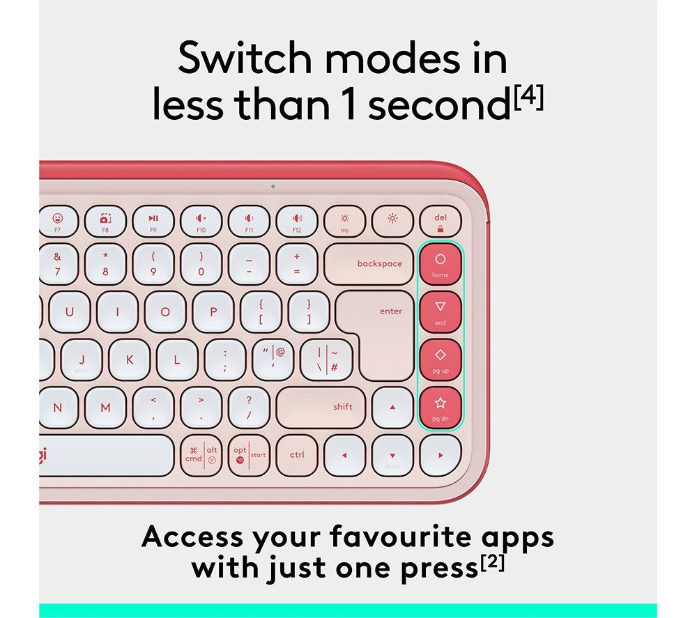 LOGITECH Pop Icon Keys Wireless Keyboard - Rose
