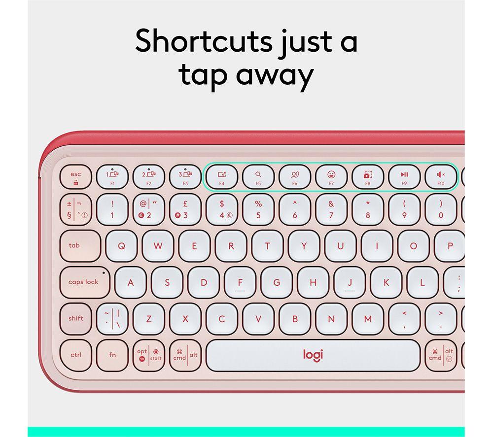 LOGITECH Pop Icon Keys Wireless Keyboard - Rose