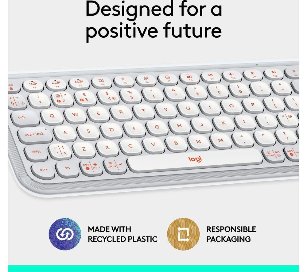 LOGITECH Pop Icon Keys Wireless Keyboard - White