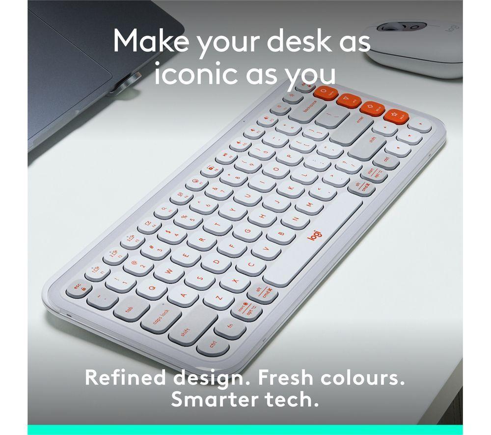LOGITECH Pop Icon Keys Wireless Keyboard - White