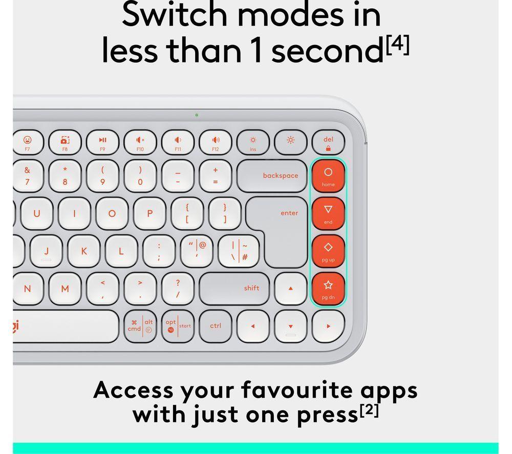 LOGITECH Pop Icon Keys Wireless Keyboard - White