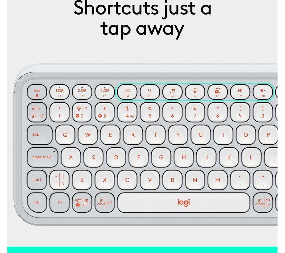 LOGITECH Pop Icon Keys Wireless Keyboard - White