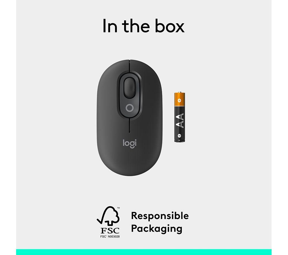 Ratón óptico inalámbrico Logitech Pop Icon - Grafito