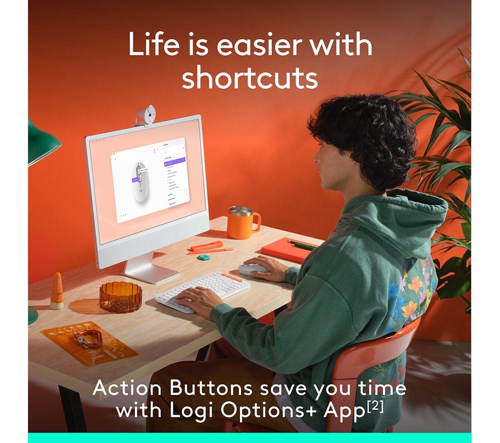 Ratón óptico inalámbrico LOGITECH Pop Icon - Blanco